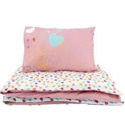 Parures De Lit*Petit à petit Parure de lit couette + taie 100 x 140 cm de Cœurs