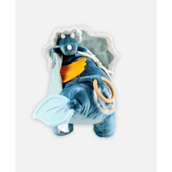 Peluches Musicales*Noukies Peluche d'activités Ops en Veloudoux et mousseline de coton BIO de Bleu