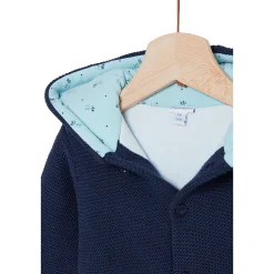 Vêtements Naissance*P'tit bisou Petit Cocon Mignon Cardigan à capuche de Bleu