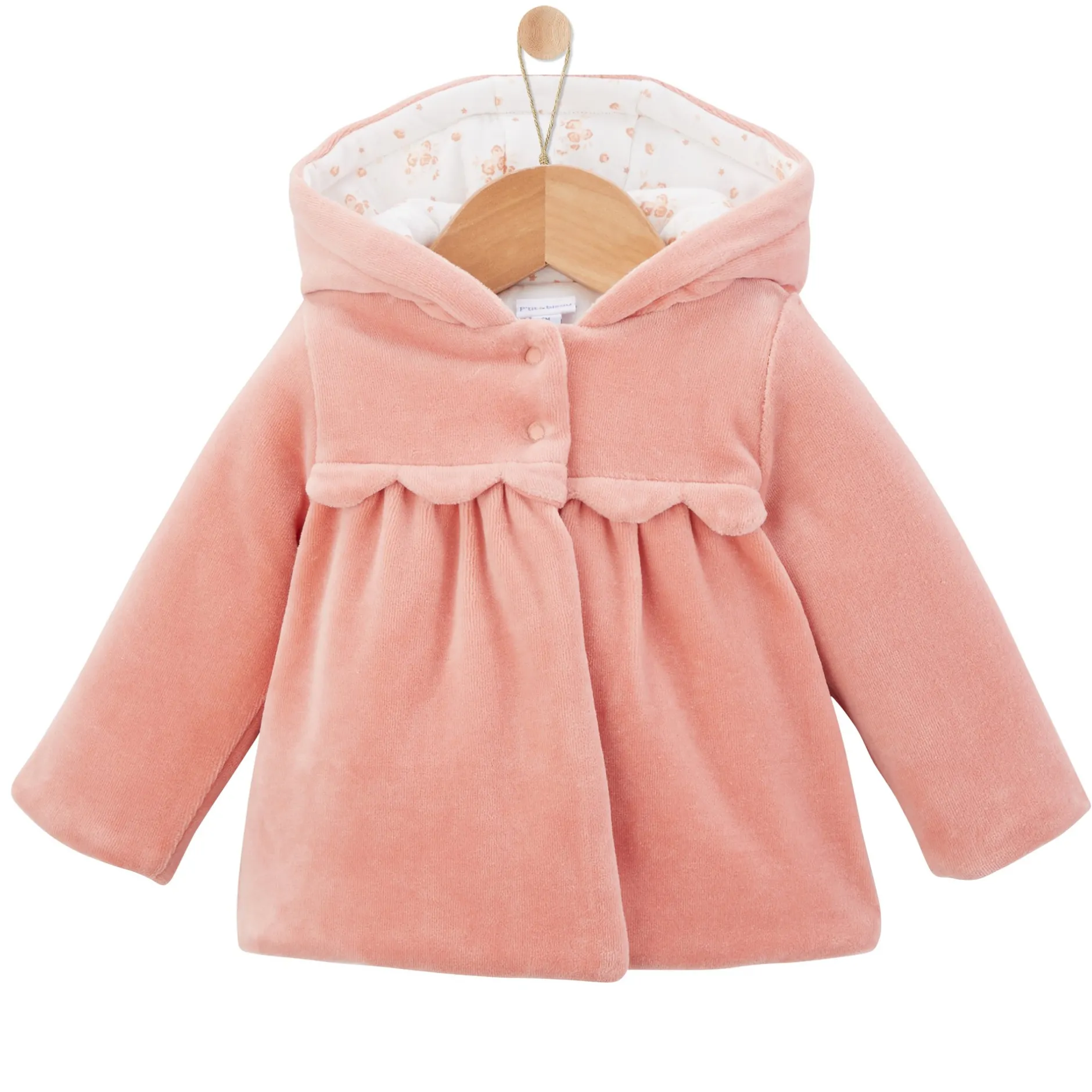 Vêtements Naissance*P'tit bisou Petit Cocon Veste en velours imprimé floral de Rose