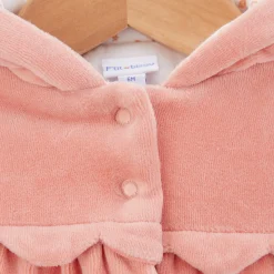 Vêtements Naissance*P'tit bisou Petit Cocon Veste en velours imprimé floral de Rose