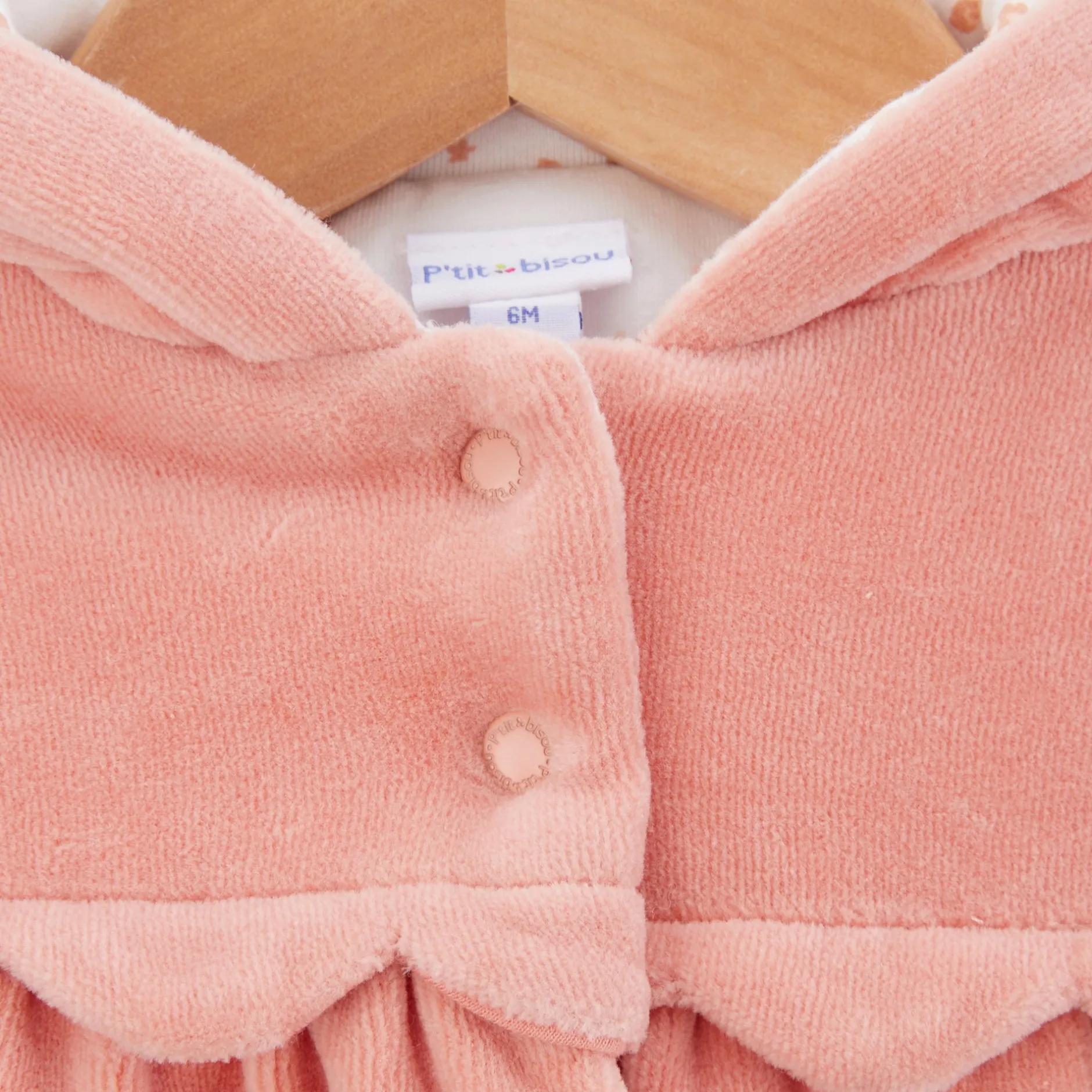 Vêtements Naissance*P'tit bisou Petit Cocon Veste en velours imprimé floral de Rose