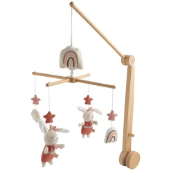 Mobiles*Sauthon Baby Déco Petit cœur Mobile musical de Vieux rose