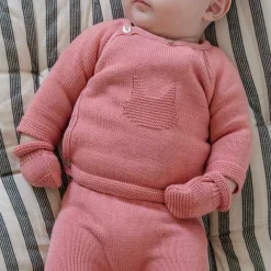 Vêtements Naissance*La Manufacture de Layette Petits chats Brassière en tricot de Blanc