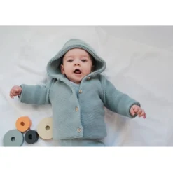 Vestes, Manteaux, Pilotes|Vestes, Manteaux, Pilotes*La Manufacture de Layette Petits chats Manteau en tricot 1 mois de Blanc