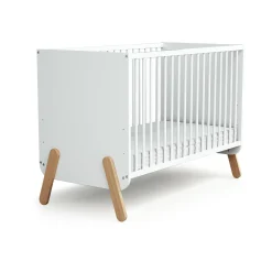 Lits 60X120 Non Évolutifs*AT4 Pirate Lit Bébé 60 x 120 cm de Blanc et Hêtre