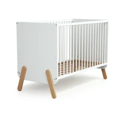 Lits 60X120 Non Évolutifs*AT4 Pirate Lit Bébé 60 x 120 cm de Blanc et Hêtre