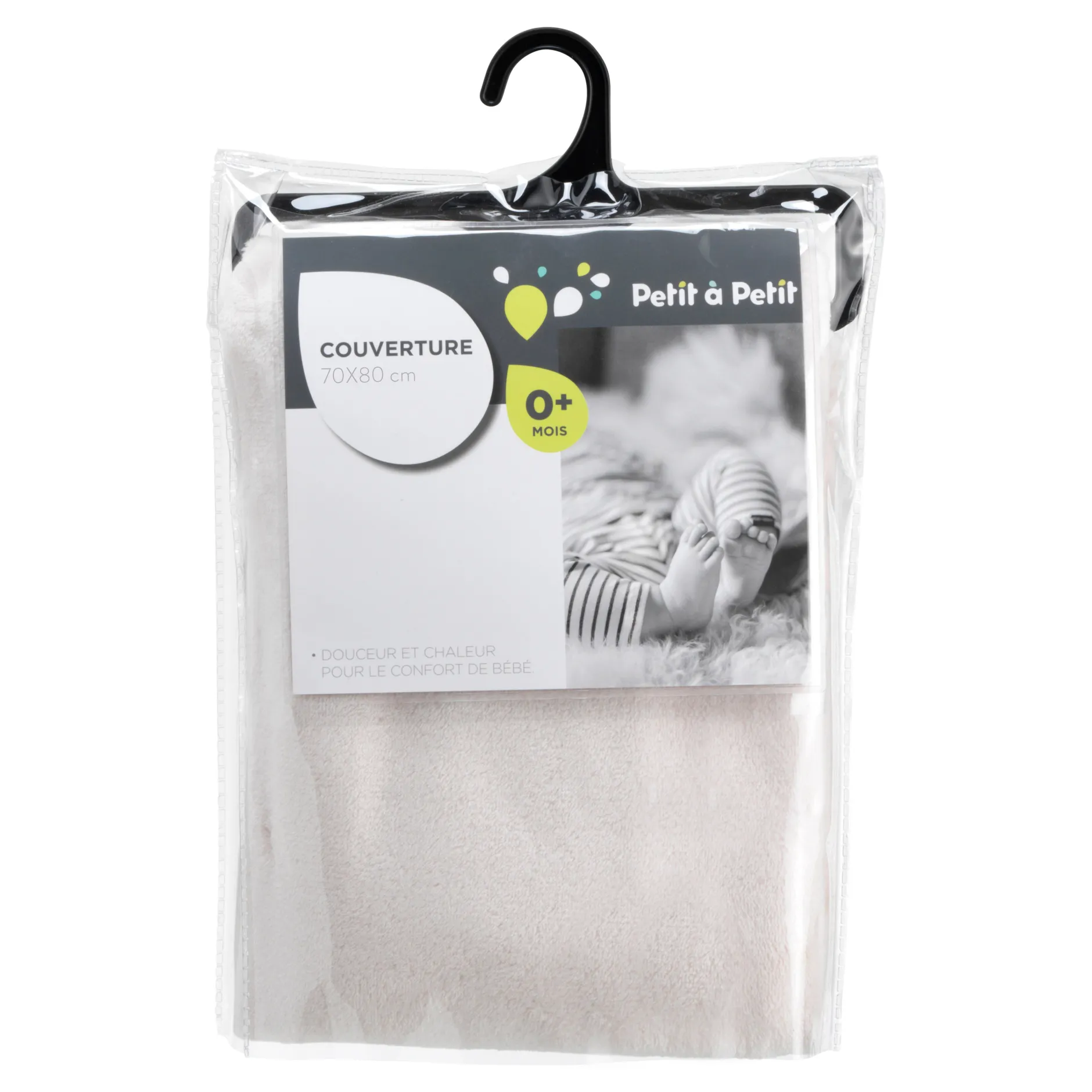 Plaids*Petit à petit Plaid tout doux de Beige lin