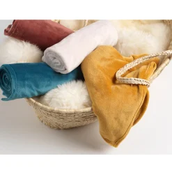 Plaids*Petit à petit Plaid tout doux 70 x 80 cm de Bleu paon