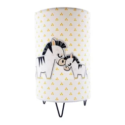 Lampes*Sauthon Baby's Sweet Home Pluche et Pompon luminaire de Blanc/Jaune