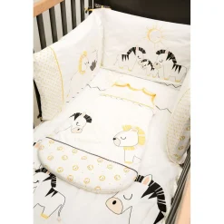Tours De Lit*Sauthon Baby's Sweet Home Pluche et Pompon tour de lit de Blanc/Jaune