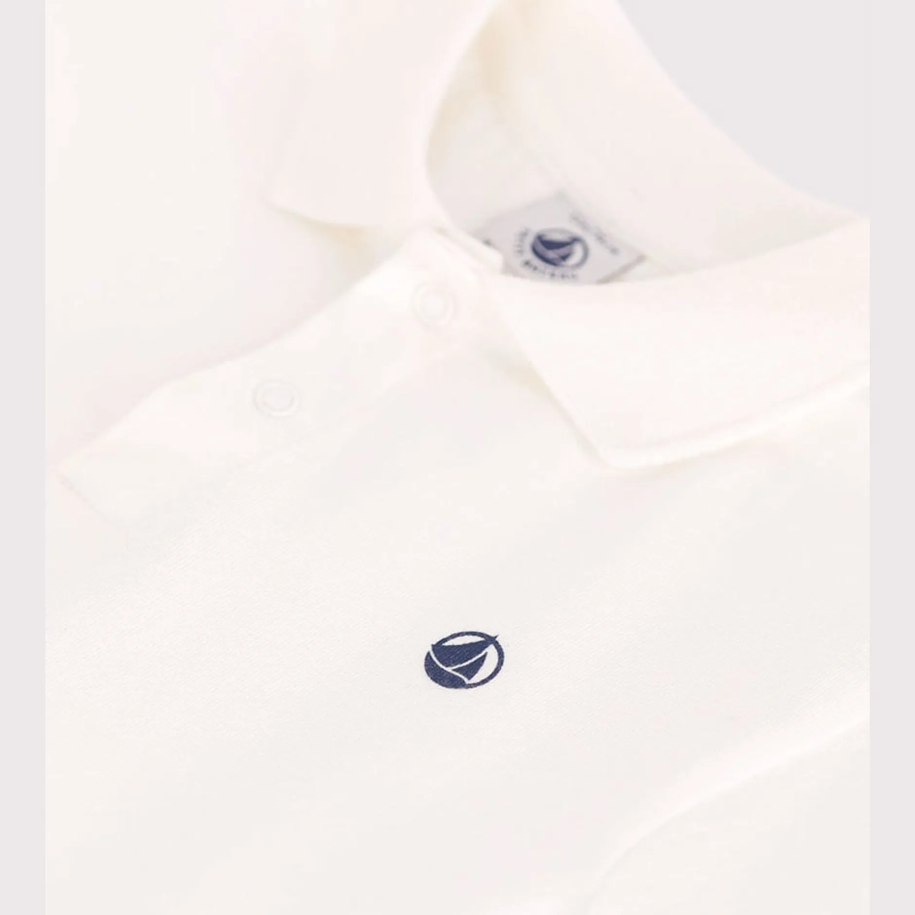 T-Shirts, Polos, Chemises*Petit Bateau Polo bébé en coton manches courtes uni de Blanc Marshmallow