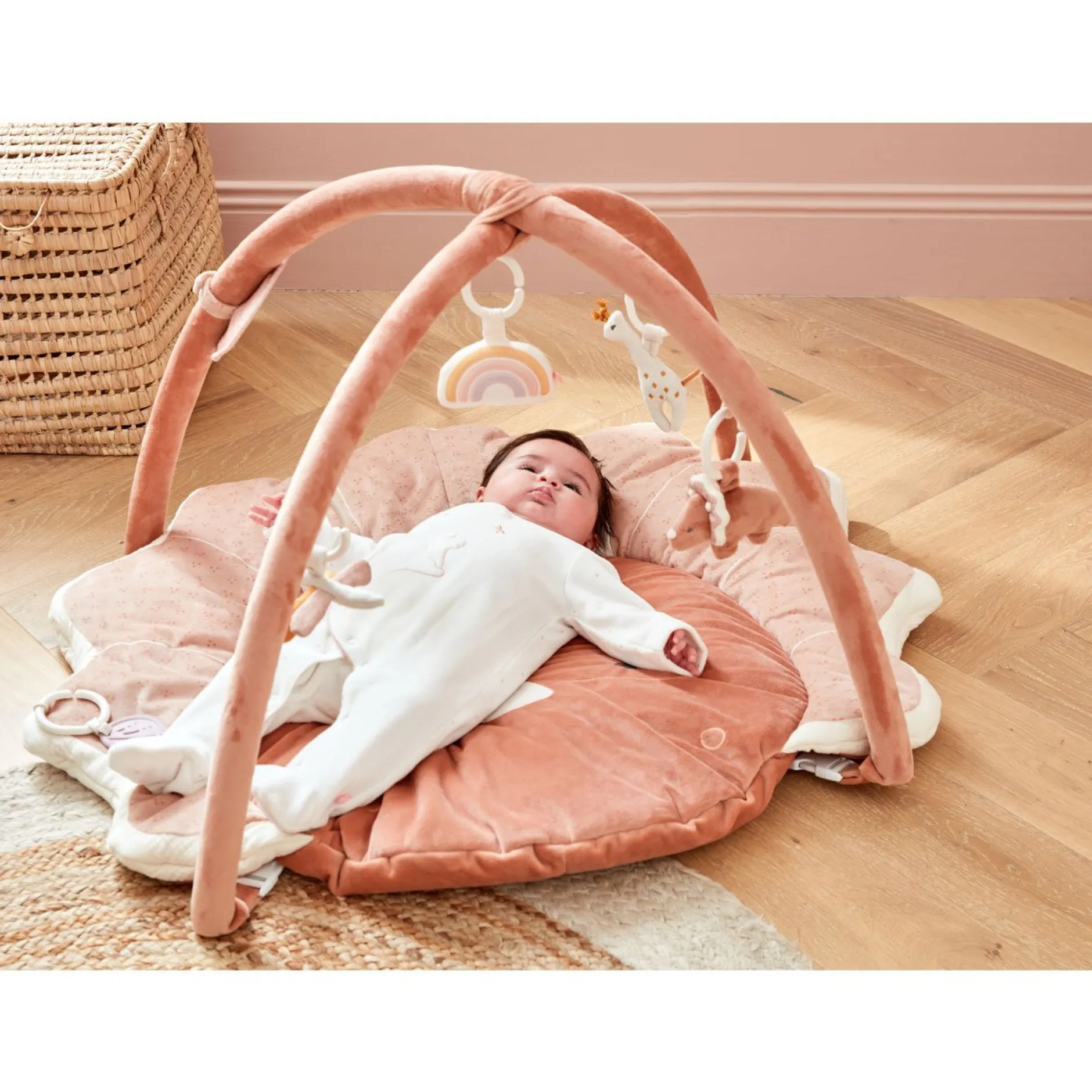 Tapis D'Éveil*Noukies Popsie, Gigi & Louli Tapis d'éveil Popsie Veloudoux de Rose poudré