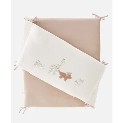 Tours De Lit*Noukies Popsie, Gigi & Louli Tour de lit Veloudoux de Écru / Rose poudré