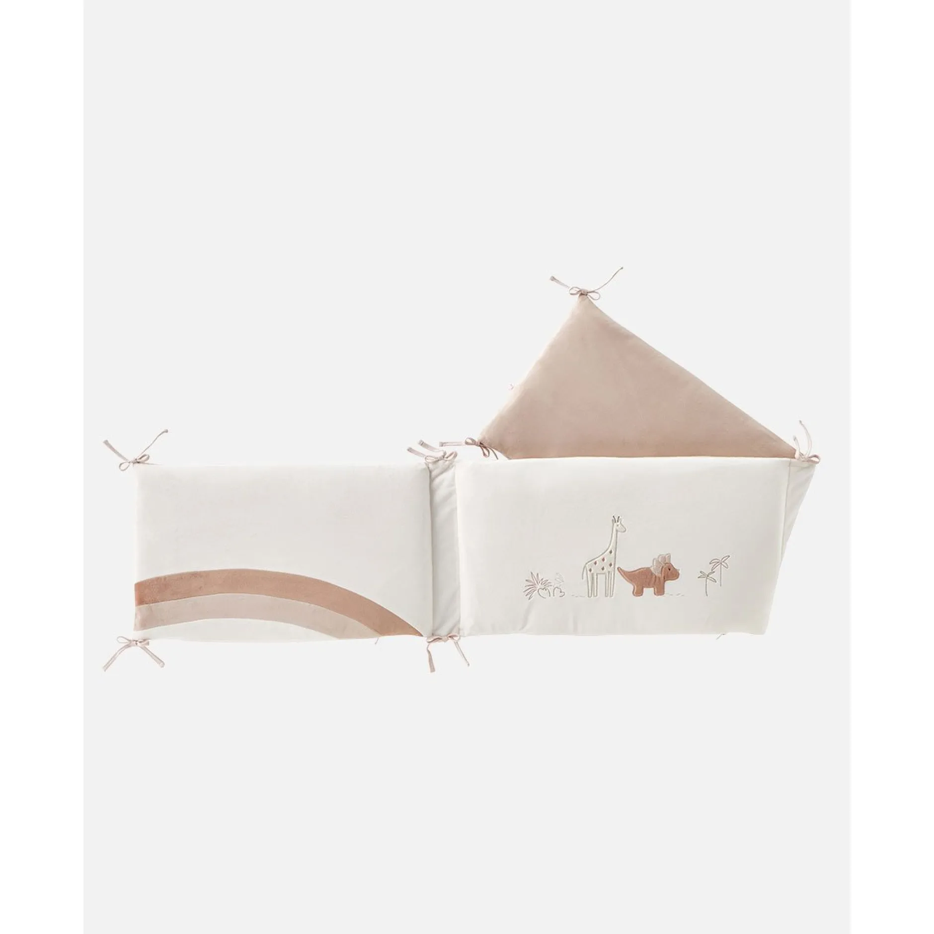 Tours De Lit*Noukies Popsie, Gigi & Louli Tour de lit Veloudoux de Écru / Rose poudré