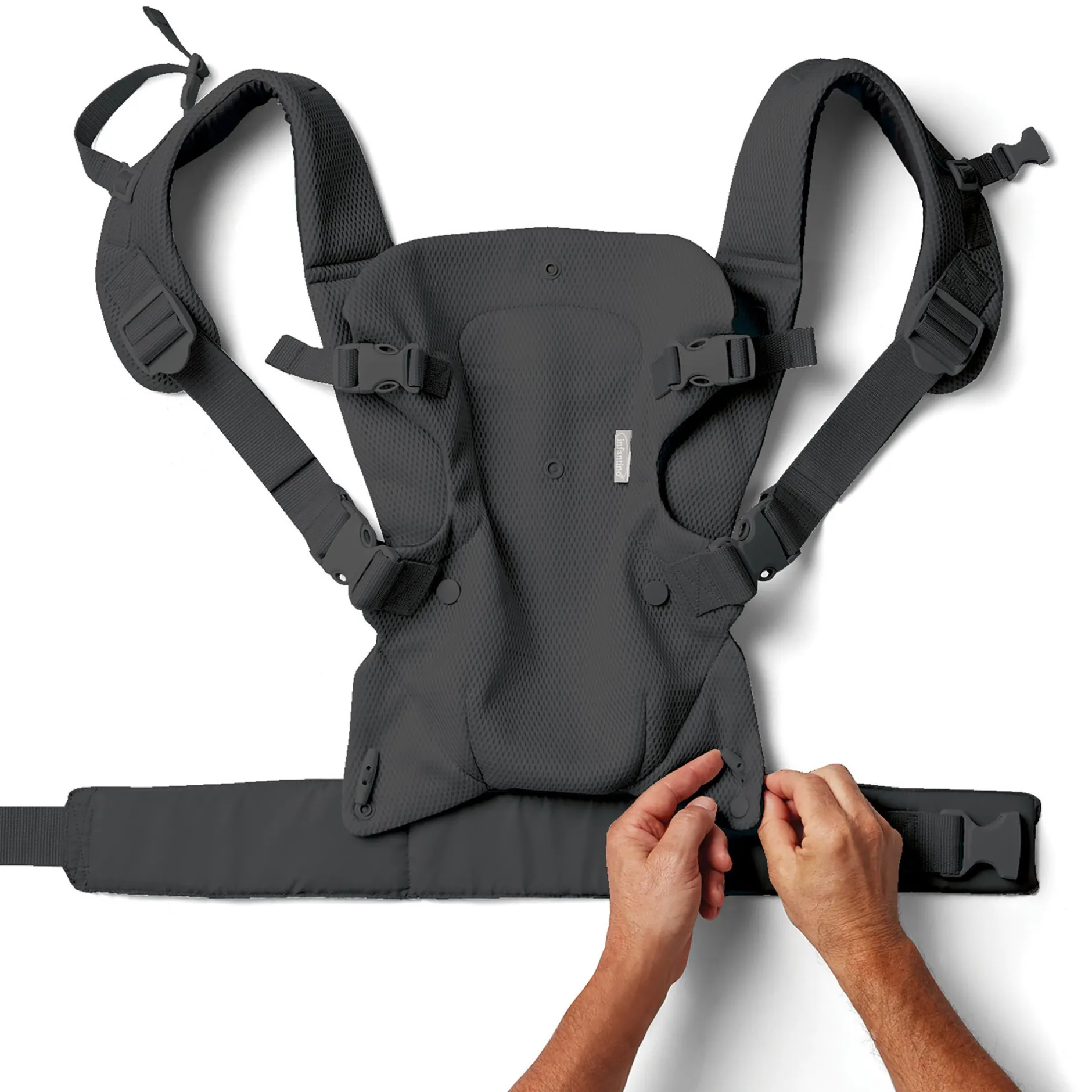 Tout Pour Vos Balades|Porte Bébé Dorsal*Infantino Porte-bébé Flip 4 en 1 Convertible Air de Gris