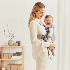 Porte Bébé Ventral|Tout Pour Vos Balades*BabyBjörn Porte-bébé Mini de Gris Clair Jersey 3D