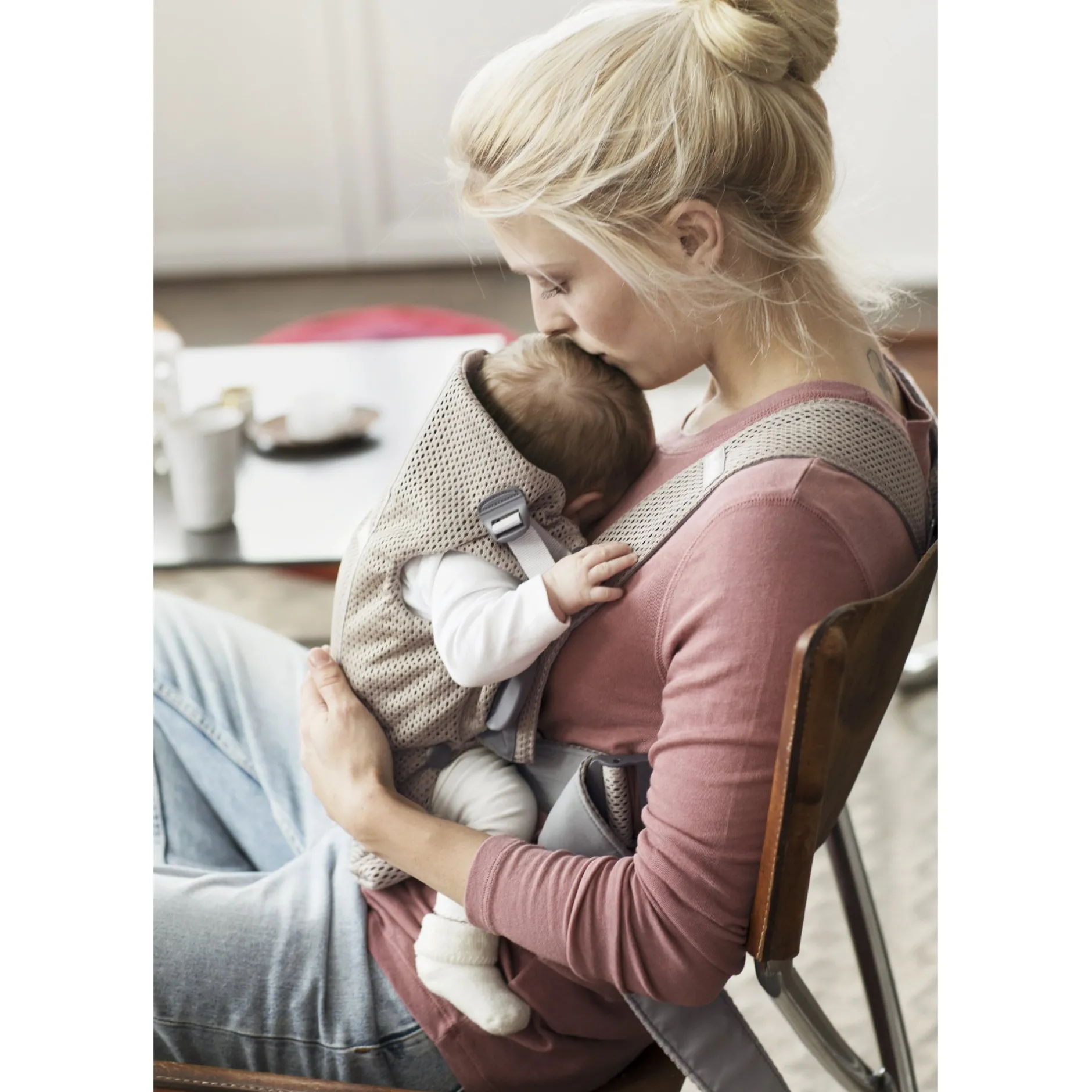 Porte Bébé Ventral|Tout Pour Vos Balades*BabyBjörn Porte-bébé Mini de Gris Foncé Jersey 3D