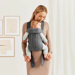 Porte Bébé Ventral|Tout Pour Vos Balades*BabyBjörn Porte-bébé Mini de Gris Foncé Jersey 3D