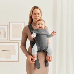 Porte Bébé Ventral|Tout Pour Vos Balades*BabyBjörn Porte-bébé Mini de Gris Foncé Jersey 3D