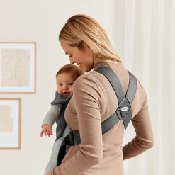 Porte Bébé Ventral|Tout Pour Vos Balades*BabyBjörn Porte-bébé Mini de Gris Foncé Jersey 3D