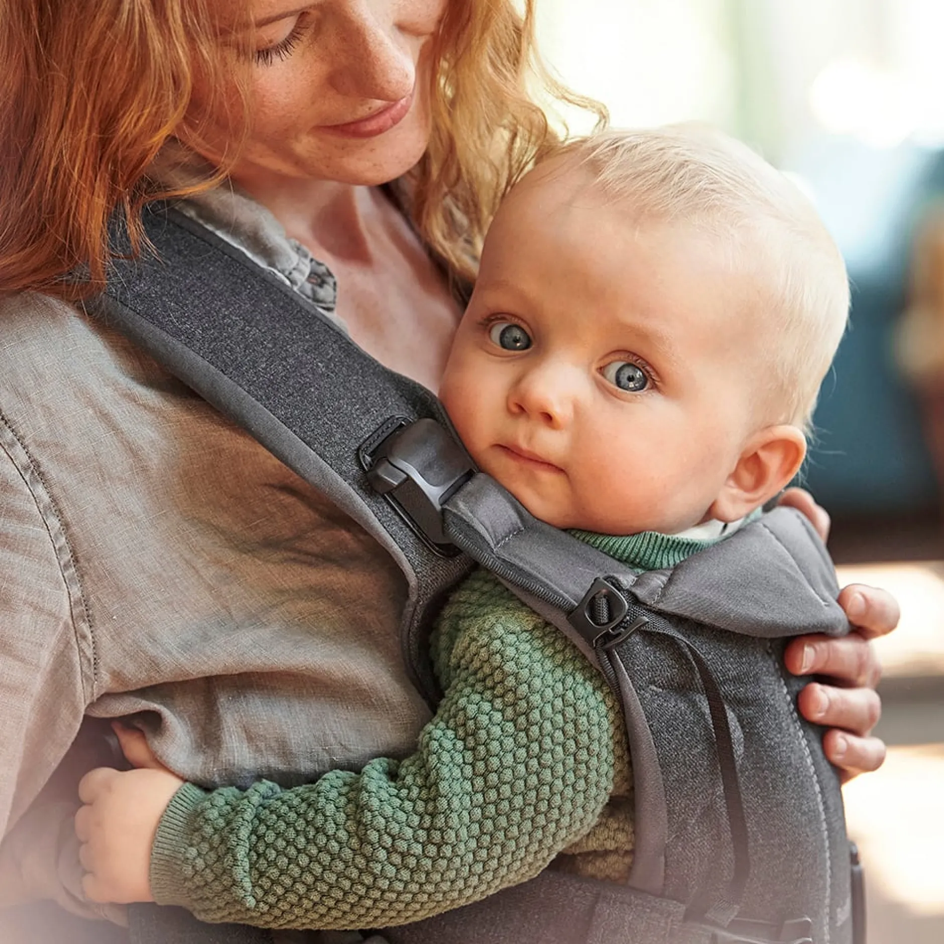 Porte Bébé Dorsal|Porte Bébé Ventral*BabyBjörn Porte-bébé One de Gris denim / foncé cotton mix