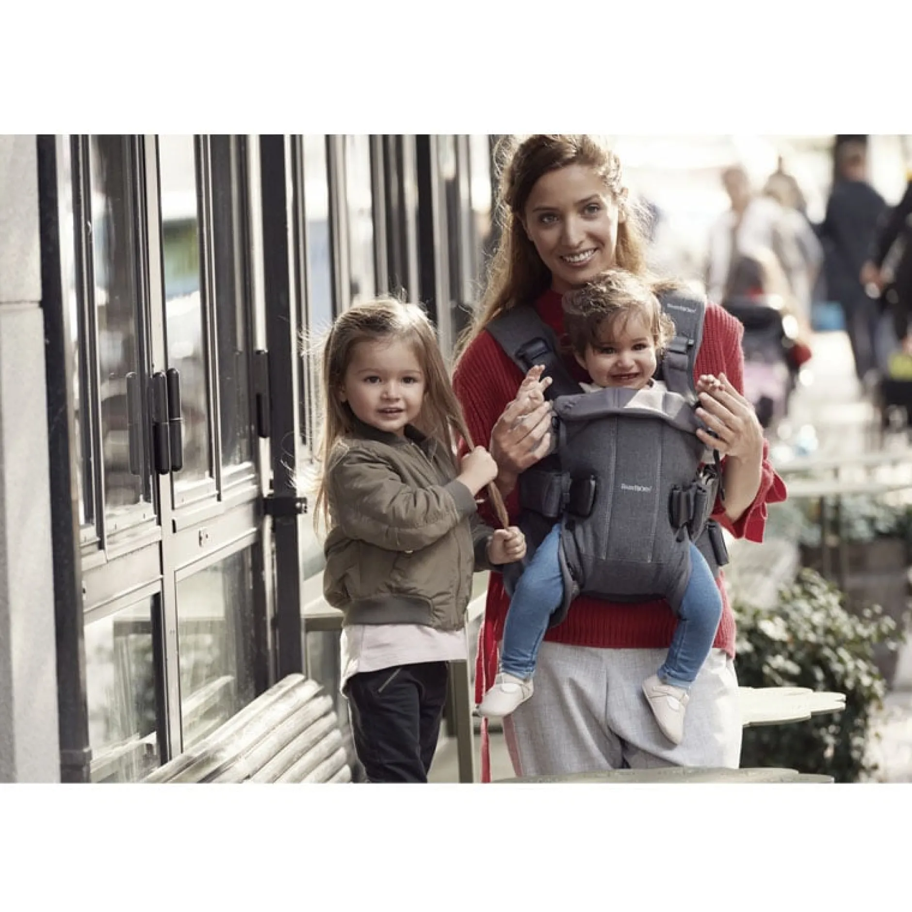 Porte Bébé Dorsal|Porte Bébé Ventral*BabyBjörn Porte-bébé One de Gris denim / foncé cotton mix