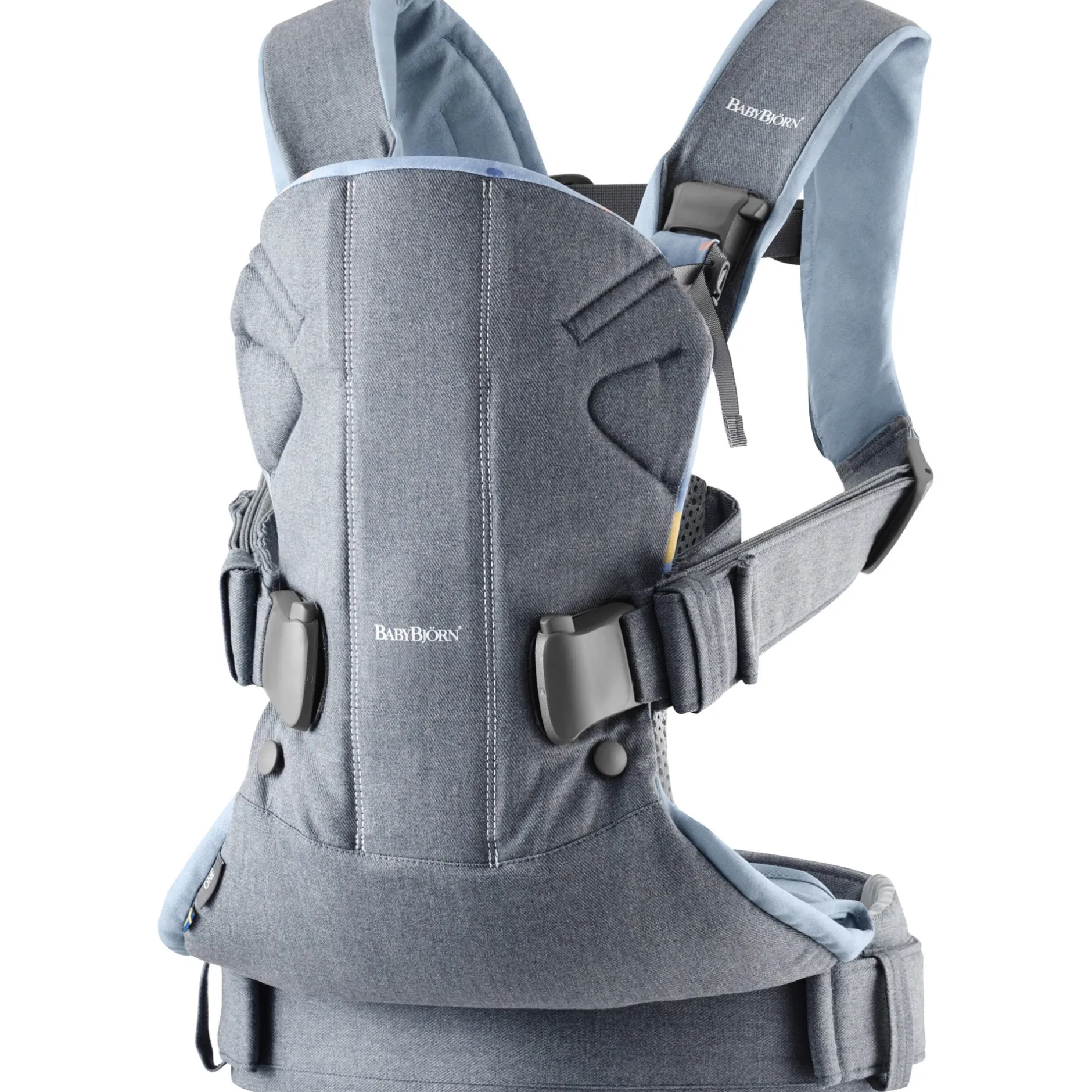 Porte Bébé Dorsal|Porte Bébé Ventral*BabyBjörn Porte-bébé One de Gris denim / foncé cotton mix