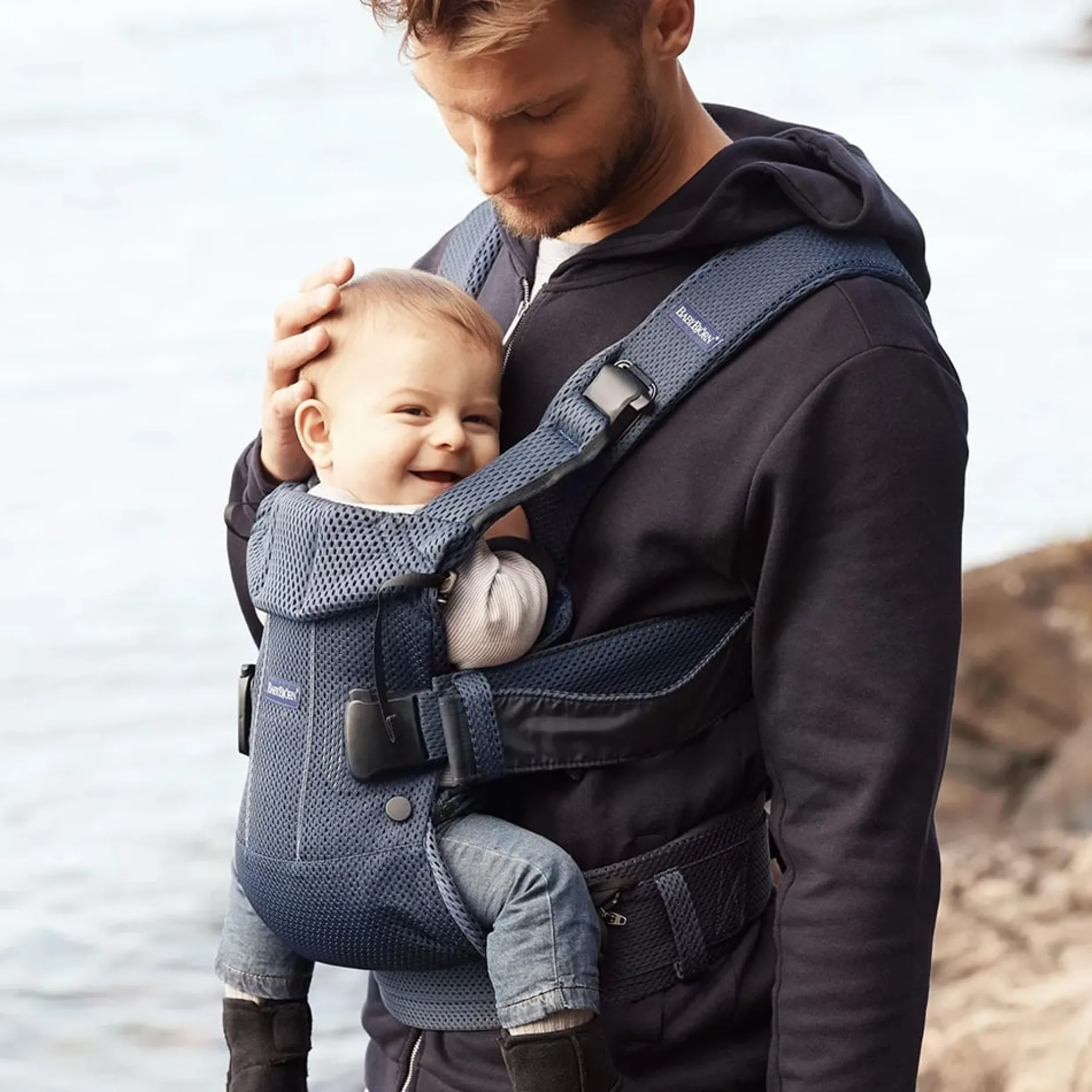 Porte Bébé Dorsal|Porte Bébé Ventral*BabyBjörn Porte-bébé One Air de Bleu Marine Mesh 3D