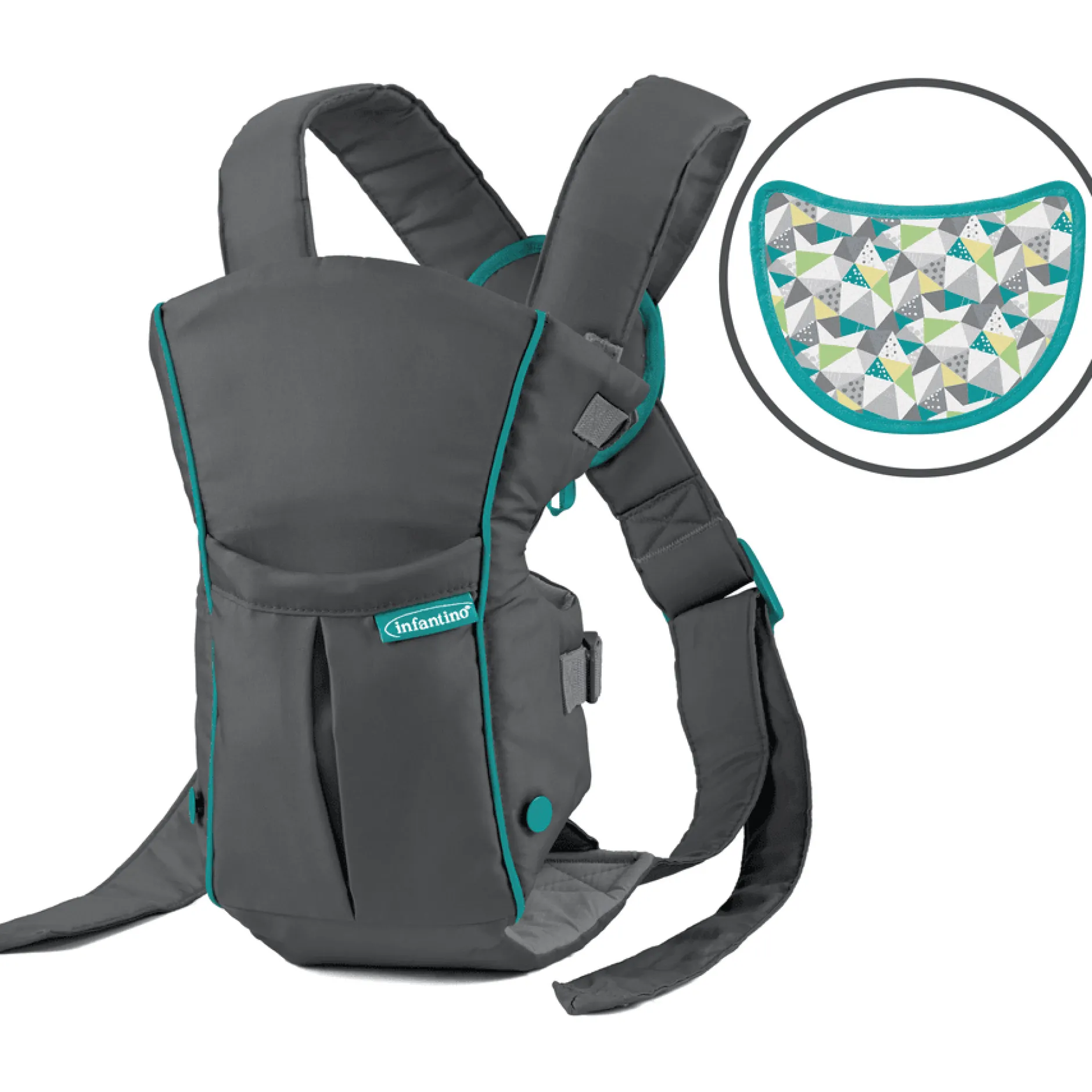 Porte Bébé Ventral|Tout Pour Vos Balades*Infantino Porte-bébé ventral SWIFT™ Classic avec bavoir de Gris