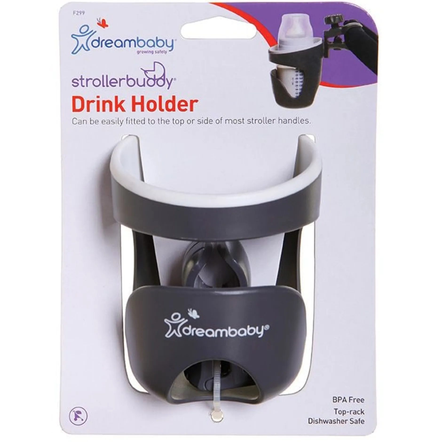 Tout Pour Vos Balades|Accessoires Poussettes*Dreambaby Porte-boisson Strollerbuddy® de Gris/crème