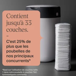 Poubelles*Tommee Tippee Poubelle à Couches Avancée Twist & Click Starter-pack, Lot de 12 Recharges de Blanc