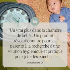 Poubelles*Tommee Tippee Poubelle à Couches Avancée Twist & Click Starter-Pack, Lot de 4 Recharges de Blanc