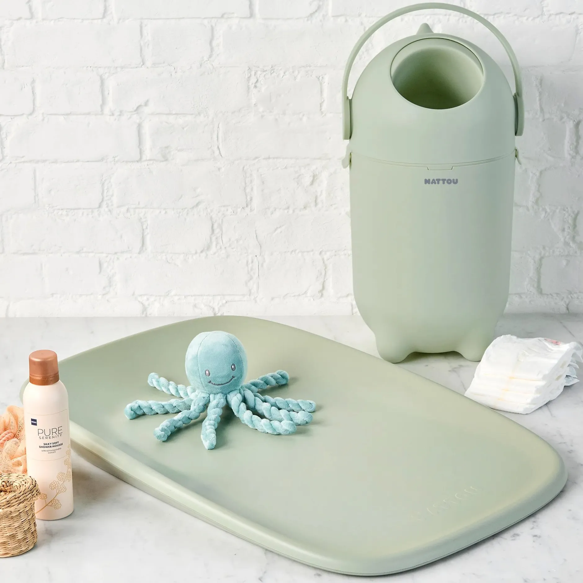 Poubelles*Nattou Poubelle à couches Dropy de Vert