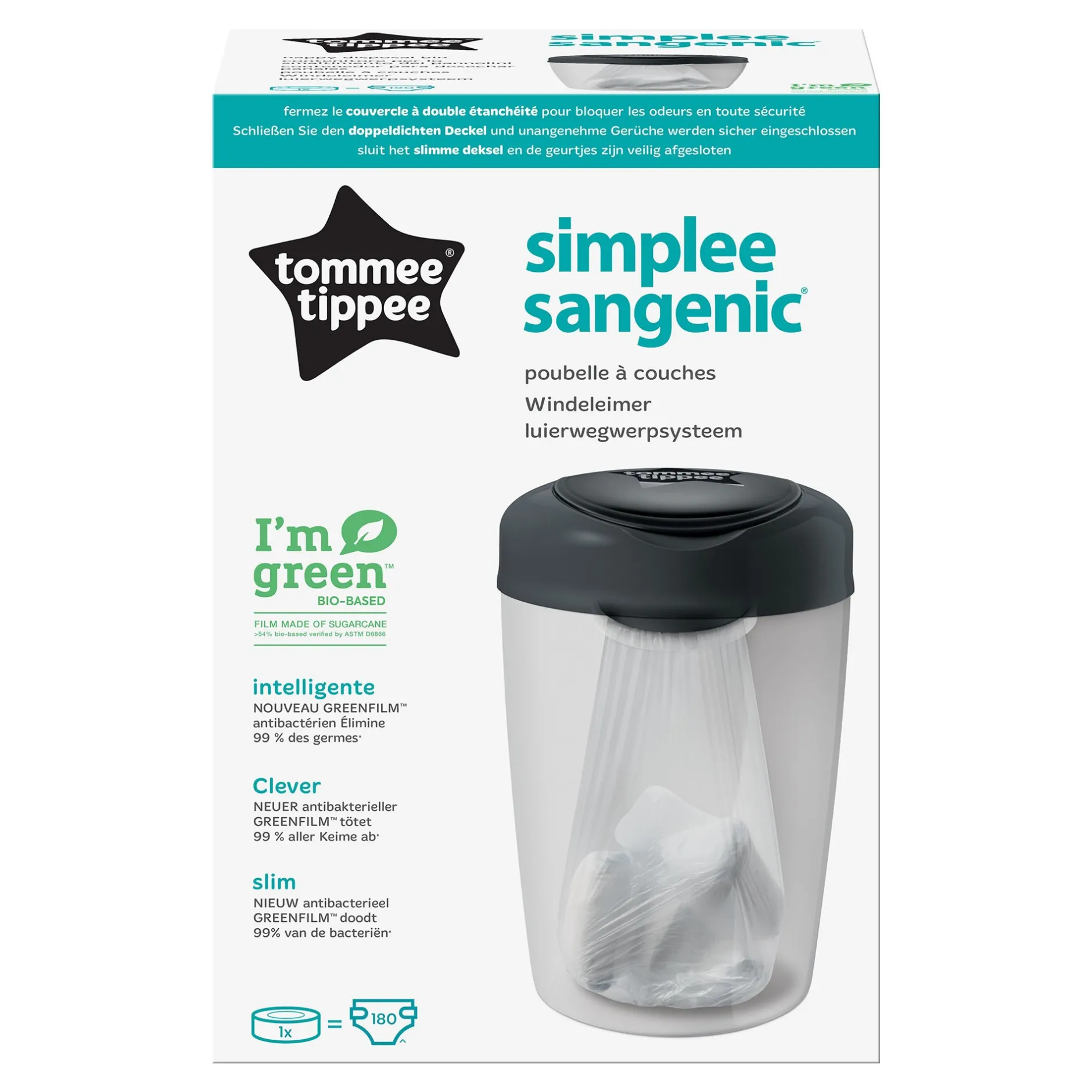 Poubelles*Tommee Tippee Poubelle à Couches SIMPLEE de Gris