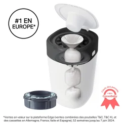 Poubelles*Tommee Tippee Poubelle à Couches Twist & Click de Blanc
