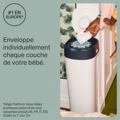 Poubelles*Tommee Tippee Poubelle à Couches Twist and Click XL, Inclut 1x recharge de Blanc