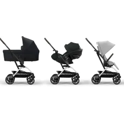 Poussettes Citadines|Poussettes Polyvalentes*CYBEX Poussette Eezy S Twist +2 de Châssis Silver - Fog Grey 2024