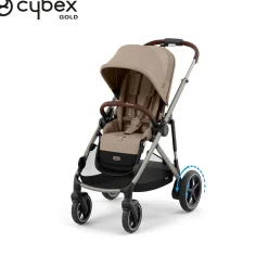 Poussettes Doubles & Triples|Tout Pour Vos Balades*CYBEX Poussette e-Gazelle S + Panier shopping de Châssis Taupe - Almond Beige