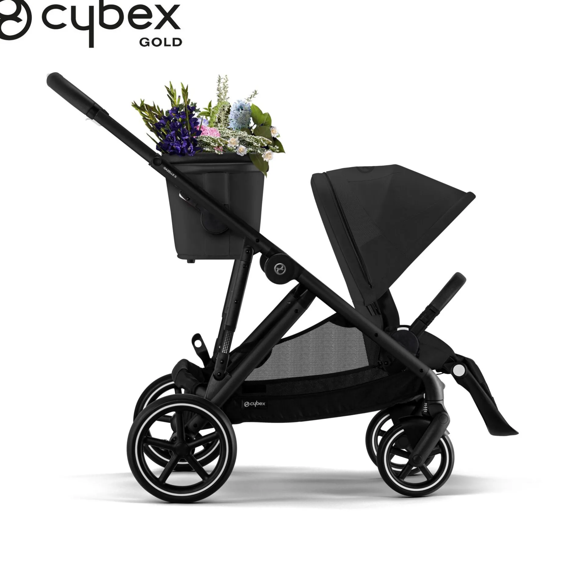 Tout Pour Vos Balades|Poussettes Citadines*CYBEX Poussette Gazelle S de Châssis Noir - Moon Black