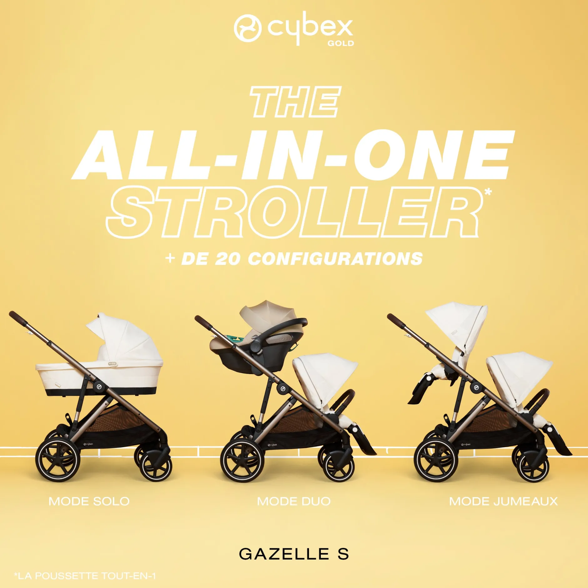 Tout Pour Vos Balades|Poussettes Citadines*CYBEX Poussette Gazelle S de Châssis Noir - Moon Black