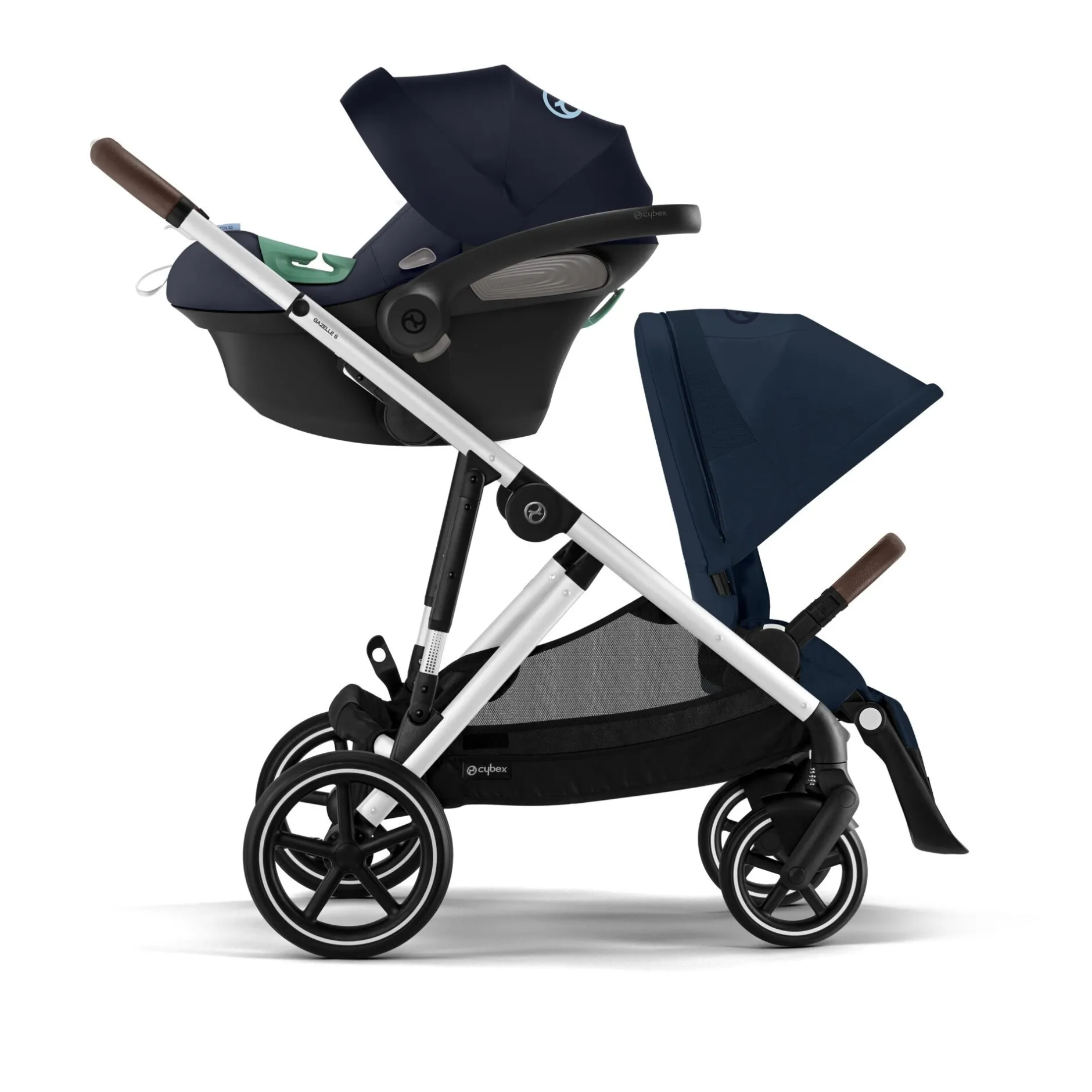 Tout Pour Vos Balades|Poussettes Doubles & Triples*CYBEX Poussette Gazelle S de Châssis Silver - Ocean Blue