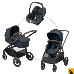 Packs Poussettes|Poussettes 2-En-1*Maxi-Cosi Poussette Thia Air 2 avec Cabriofix i-Size de Essential Graphite