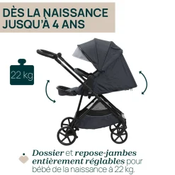 Tout Pour Vos Balades|Poussettes 3-En-1*Chicco Poussette Trio Seety i-Size de Boston Grey