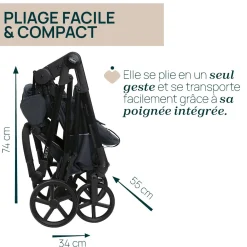 Tout Pour Vos Balades|Poussettes 3-En-1*Chicco Poussette Trio Seety i-Size de Boston Grey