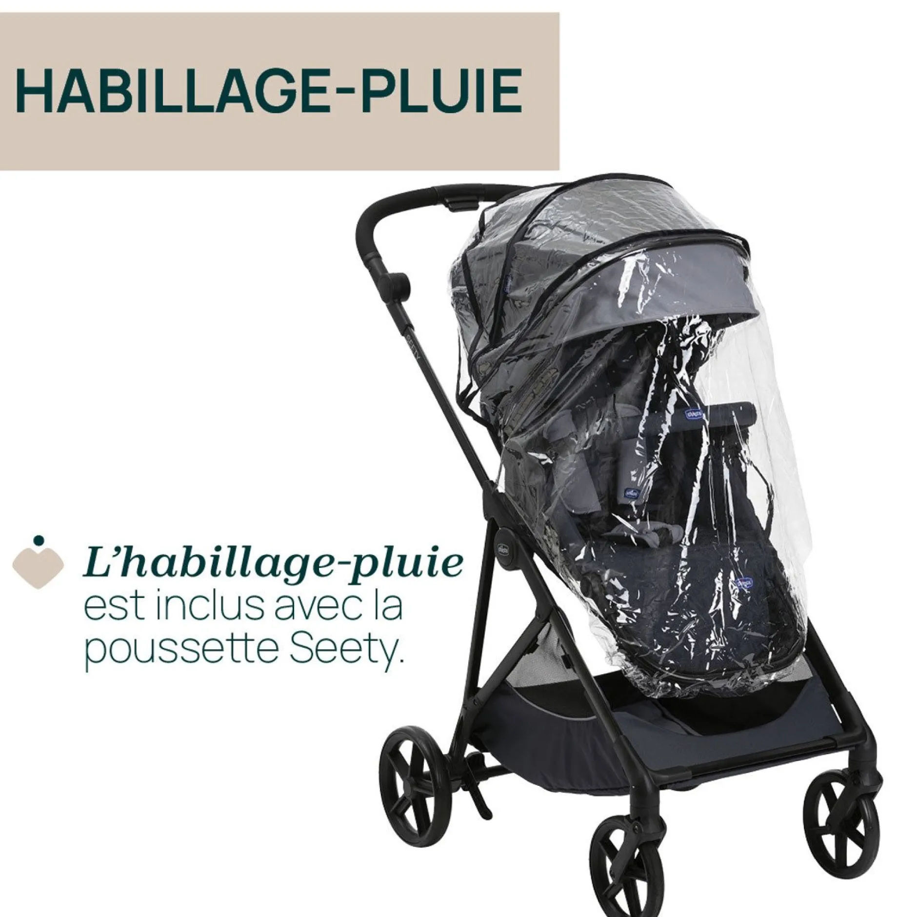 Tout Pour Vos Balades|Poussettes 3-En-1*Chicco Poussette Trio Seety i-Size de Boston Grey