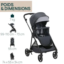 Tout Pour Vos Balades|Poussettes 3-En-1*Chicco Poussette Trio Seety i-Size de Boston Grey