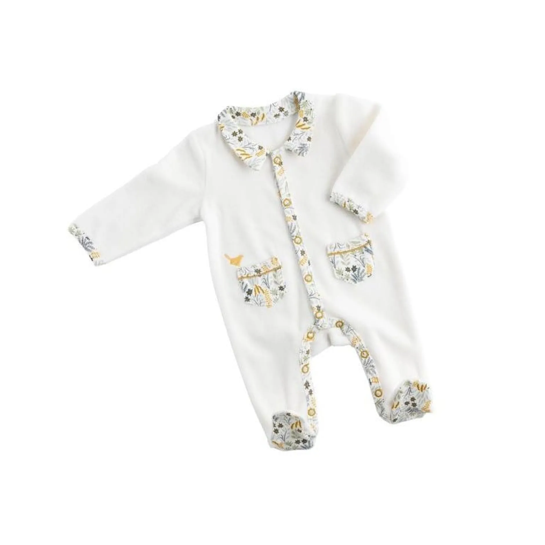 Pyjamas*Sauthon Baby Déco Promenons-nous Pyjama avec col 3 mois de Vegetal