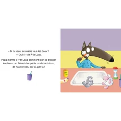 Livres*AUZOU P'tit Loup se brosse les dents de Bleu