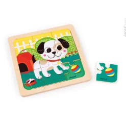Puzzle|Jouets En Bois*Janod Puzzle bois 9 pièces de Chien Titus